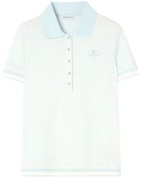 Burberry - Striped Cotton Polo Shirt - Lyst