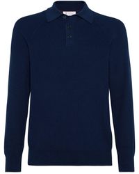 Brunello Cucinelli - Ribbed-knit Polo Jumper - Lyst