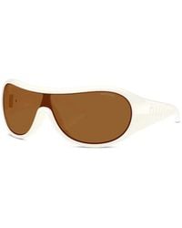 Miu Miu - Logo-Embossed Shield-Frame Sunglasses - Lyst