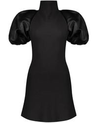 Ellery - Balloon-Sleeve High-Neck Mini Dress - Lyst