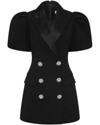 Rebecca Vallance - Zendaya Crystal-Embellished Puff-Sleeve Mini Dress - Lyst