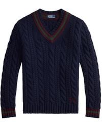 Polo Ralph Lauren - Cable-Knit V-Neck Sweater - Lyst