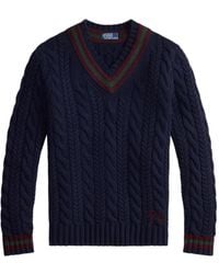 Polo Ralph Lauren - Cable-Knit V-Neck Sweater - Lyst