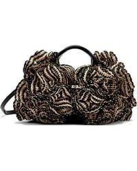 Ganni - Mini Ruffled Straw Tote Bag - Lyst