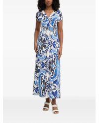 Morgan - Paisley-Print V-Neck Maxi Dress - Lyst