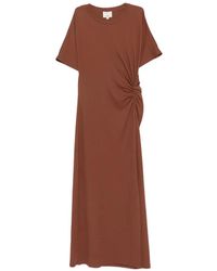 MAISON 123 - Robe Longue À Fronces - Lyst