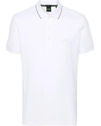 BOSS - Cotton-Piqué Slim-Fit Polo Shirt With Collar Stripe - Lyst