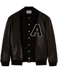 Ambush - Panelled Varsity Leather Jacket - Lyst