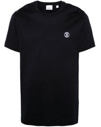 Burberry - T-Shirt aus Bio-Baumwolle mit Logo-Stickerei - Lyst