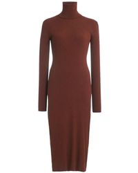 Another Tomorrow - Ribbed-Knit Turtleneck Dress - Lyst