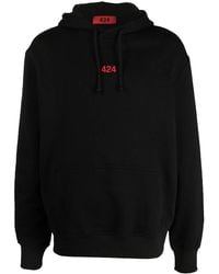 424 - Logo-Embroidered Cotton Hoodie - Lyst