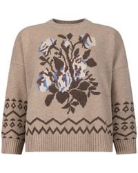 Weekend by Maxmara - Wkdpavidi Floral-Intarsia Drop-Shoulder Sweater - Lyst