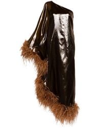 ‎Taller Marmo - Feather-trim Ubud Fantasma Maxi Dress - Lyst