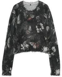 R13 - Butterfly-Print Distressed Sweater - Lyst