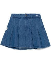 Chocoolate - Denim Pleated Skirt - Lyst