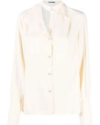 Jil Sander - Button-Front Satin Shirt - Lyst