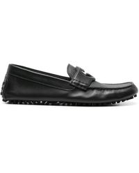 Gucci - Logo Leather Loafers - Lyst