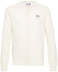 COMME DES GARÇONS PLAY - V-Neck Cardigan Emblem Knit - Lyst