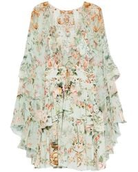CAMILLA - Floral-Print Ruffled Mini Dress - Lyst