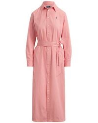 Polo Ralph Lauren - Midi Striped Belted Dress - Lyst