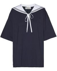 Miu Miu - Sailor-collar Cotton Top - Lyst