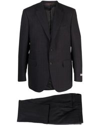 Canali - Checked Single-breasted Wool Suit - Lyst