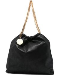 Stella McCartney - Falabella Drawstring Shoulder Bag In Black Vegan Leather - Lyst