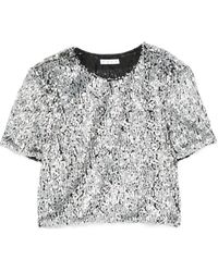 Area - Sequinned T-Shirt - Lyst