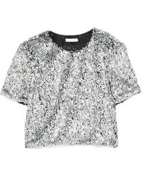 Area - Sequinned T-Shirt - Lyst