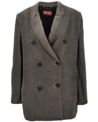 DIESEL - Double-Breasted Blazer - Lyst