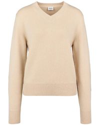 Tod's - Leather-Patch V-Neck Sweater - Lyst