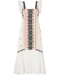 Temperley London - Embroidered Cotton Midi Dress - Lyst