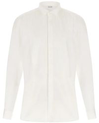 Pal Zileri - Pleated-Bib Tuxedo Cotton Shirt - Lyst