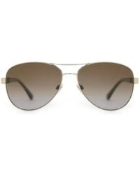 Burberry - Check-Pattern Pilot-Frame Sunglasses - Lyst