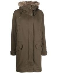 Yves Salomon - Parka con capucha y ribete de pelo - Lyst