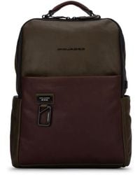 Piquadro - Logo-Lettering Leather Backpack - Lyst