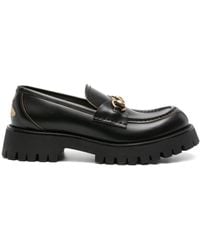Gucci - Leren Loafers Met Chunky Zool - Lyst