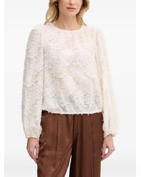 Ouí - Blouse Frangée À Manches Bouffantes - Lyst