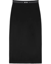 MSGM - Logo-Band Skirt - Lyst