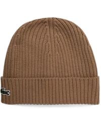 Lacoste - Ribbed-Knit Beanie Hat - Lyst