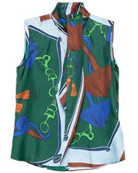 Dorothee Schumacher - Graphic-Print Pussy-Bow-Collar Blouse - Lyst