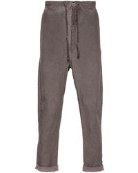 Poeme Bohemien - Mid-rise Tapered Linen Trousers - Lyst