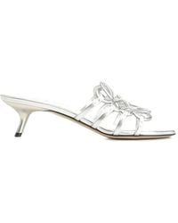 Loewe - Anagram Petal Leather Heeled Sandals - Lyst