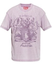 DIESEL - T-Norm-Aa8 Graphic-Print T-Shirt - Lyst