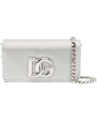 Dolce & Gabbana - Sac orné de cristal à plaque logo - Lyst