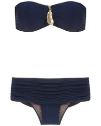 Brigitte Bardot Bikini sin mangas - Azul