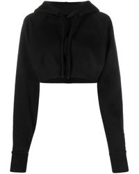 MM6 by Maison Martin Margiela - Cotton Blend Cropped Hoodie - Lyst