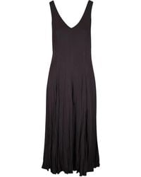 Michael Kors - Geplooide Midi-Jurk Met V-Hals - Lyst