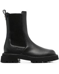 Ferragamo - Double Gancini Leather Chelsea Boots - Lyst