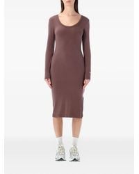 Nike - Long-Sleeve Ribbed Midi Dress - Lyst